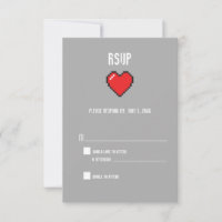 Nerdy 8 bit corazón rsvp