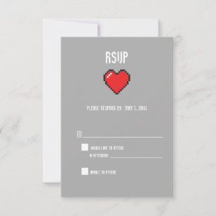 Nerdy 8 bit corazón rsvp