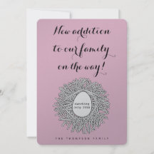 Nest Monograma Niña Embarazo Invitación