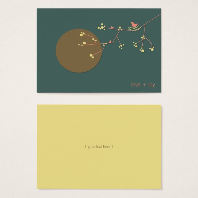 Nesting Bird Family Baby Shower DIY Favor Gift Eti (Anverso y reverso)