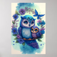Nestling - Impresión para Posters de mamás y búhos