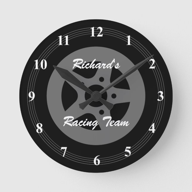 Neumático de rueda de coche y reloj de pared de ll (Anverso)