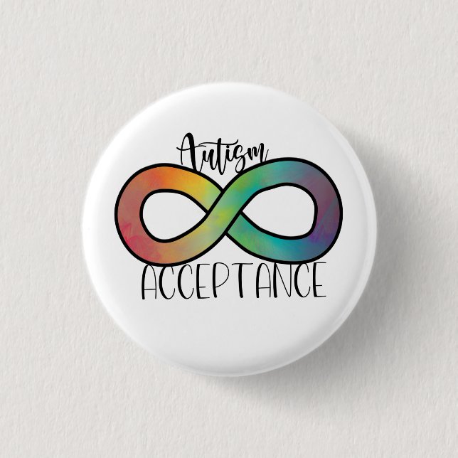 Neurodiversidad Autismo Aceptación Botón Arcoiris (Anverso)