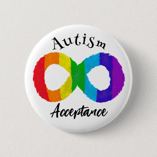 Neurodiversidad Autismo Aceptación Botón Arcoiris