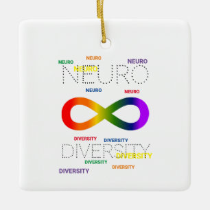 Neurodiversidad hace un adorno de cerámica cuadrad
