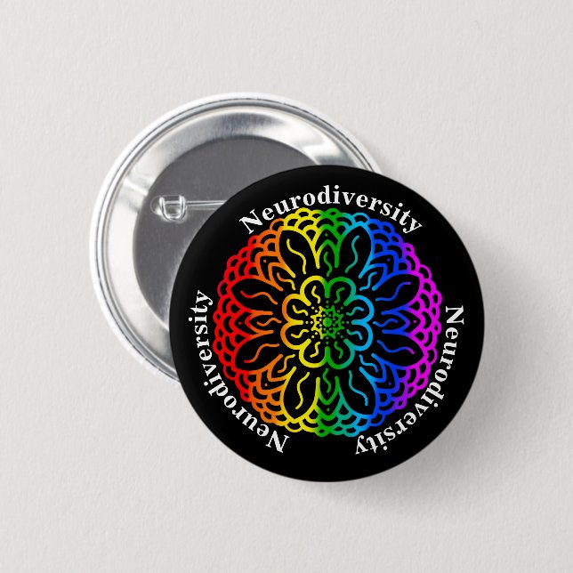 Neurodiversidad Sensibilización Botón Rainbow Mand (Anverso y reverso)