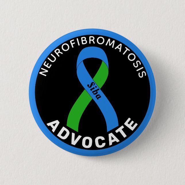 Neurofibromatosis Advocate Ribbon Botón Negro (Anverso)