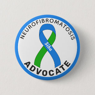 Neurofibromatosis Botón Blanco de Advocate Ribbon