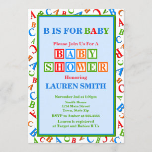 Neutral Baby Shower de la invitación de ABC Baby