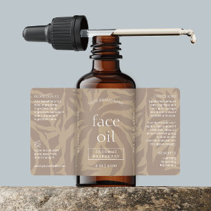 Neutral Beige Moderno Etiqueta del frasco de 2 OZ