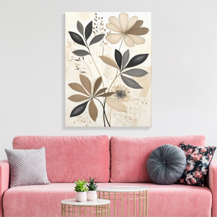 Neutral Boho Arte Botánico Tono de la Tierra Minim