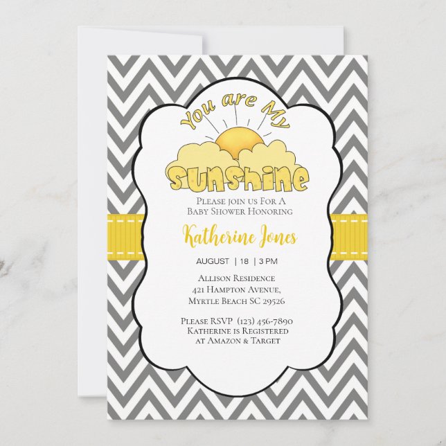 Neutral, eres mi invitación a Baby Shower Sunshine (Anverso)
