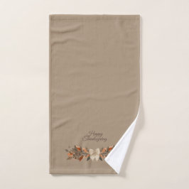 Neutral “Happy Thanksgiving” Towel 