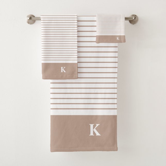 Neutral monogramada Tan White Striped (In situ)