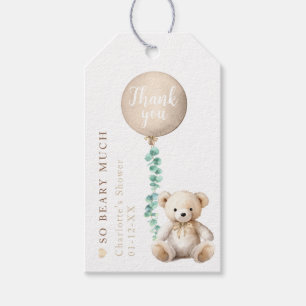 Neutral Teddy Bear Baby Shower Gracias Etiqueta