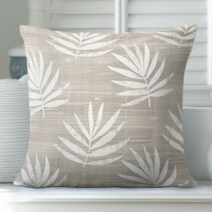 Neutrales Tan Palm deja Cojín decorativo