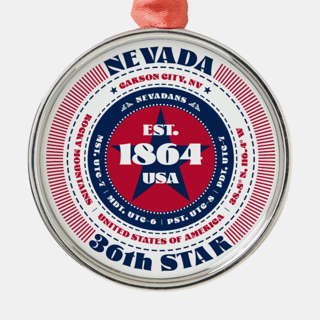 Nevada 36º Ornamento Estatal de Navidad (Frente)