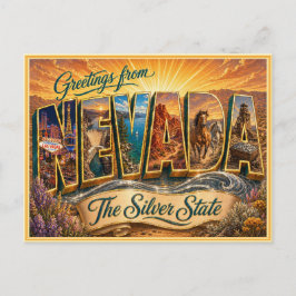Nevada Antiguo Saludo De Tarjeta Postal