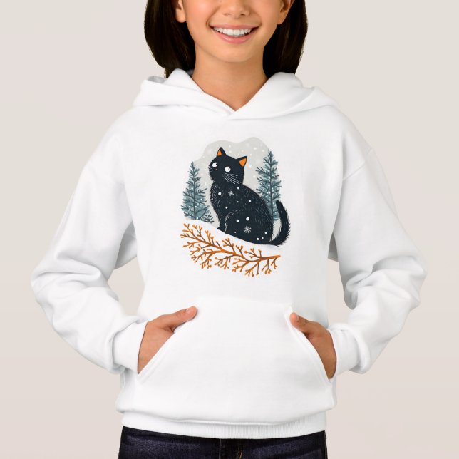 Nevada de invierno acogedora para gato negro (Anverso)