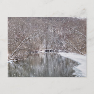 Nevada sobre la postal del río Blanc