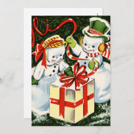 nevado de pareja de navidad retro