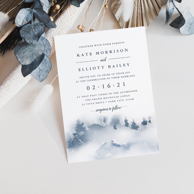 Nevado | Invitación a la boda de acuarela de invie (Subido por el creador)