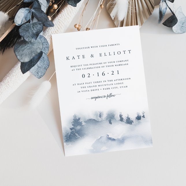 Nevado | Invitación a la boda de acuarela de invie (Subido por el creador)