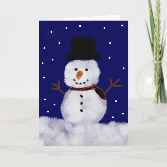 Nevado las tarjetas del día de fiesta del muñeco (Anverso)