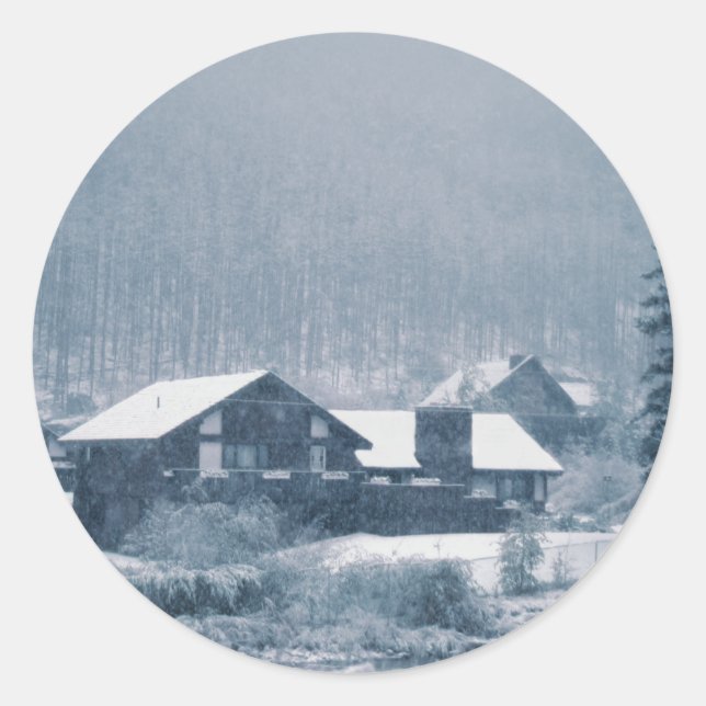 Nevando En Pegatinas De Aspen (Anverso)