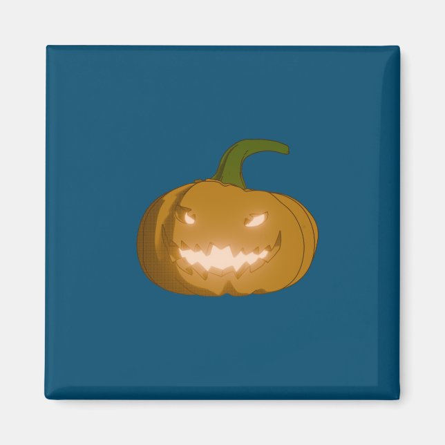 Nevera de calabaza tallada imán (Frente)