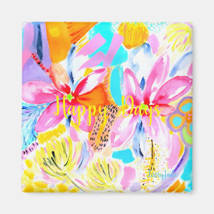 Nevera floral imán