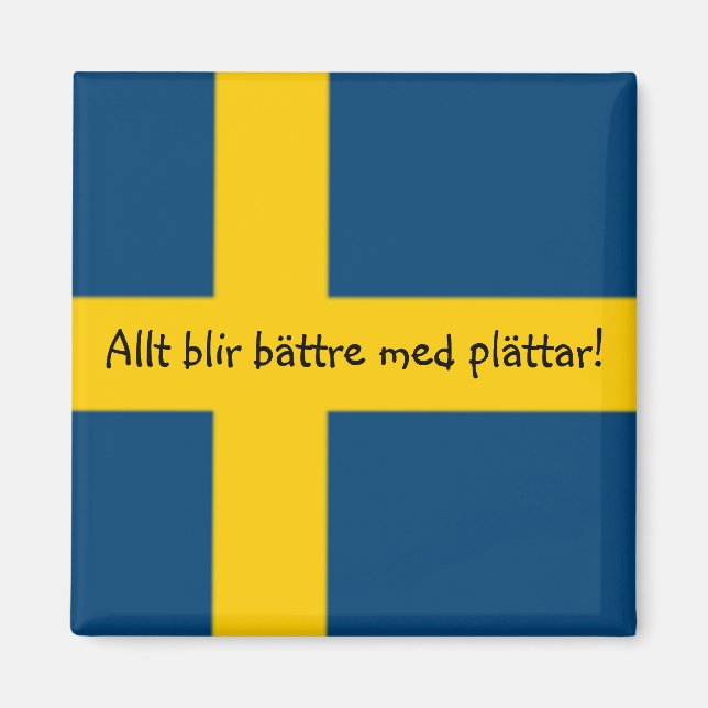 Nevera temática de la bandera sueca imán - plättar (Frente)
