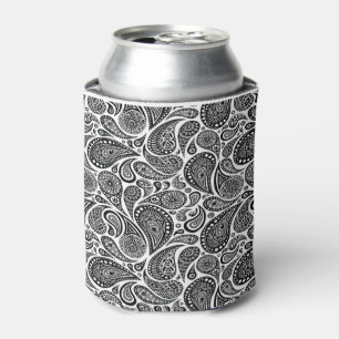 Neveritas de bebidas/negro y blanco Paisley