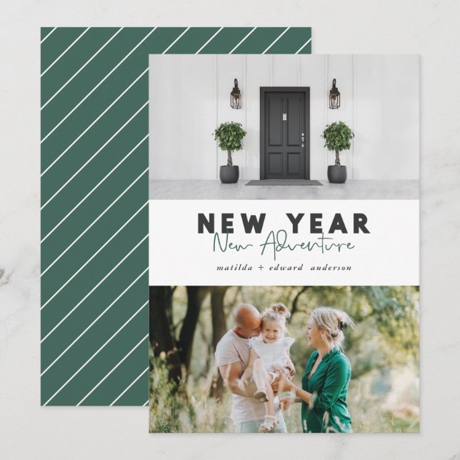 New año nueva aventura multifoto tarjeta de vacaci (Anverso / Reverso)