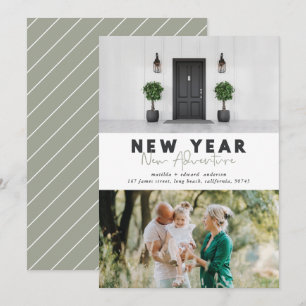 New año nueva aventura multifoto tarjeta de vacaci