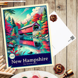 New Hampshire | Postal con cubierta de estilo anim