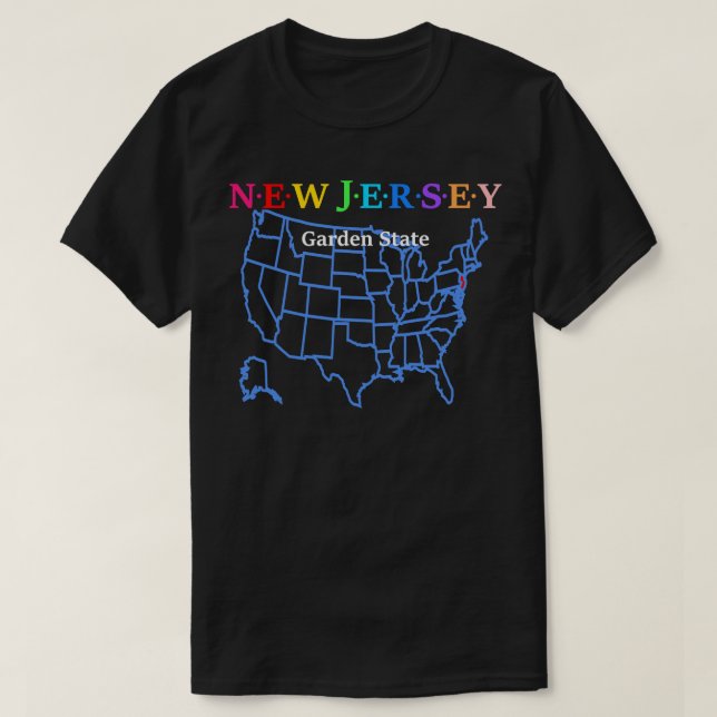 New Jersey USA Garden State con mapa (Diseño del anverso)