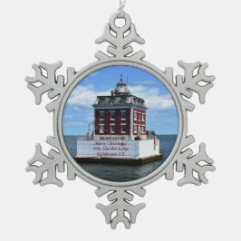 New Londond Ledge Light, adorno de Navidad de CT