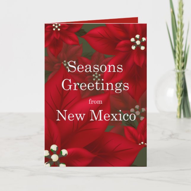 New Mexico Poinsettia Seasons Saluda a los Navidad (Anverso)