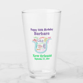 New Orleans Map Birthday Party Favor Beer Pint