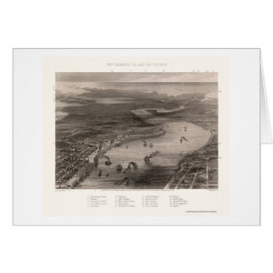 New Orleans, mapa panorámico del LA - 1863