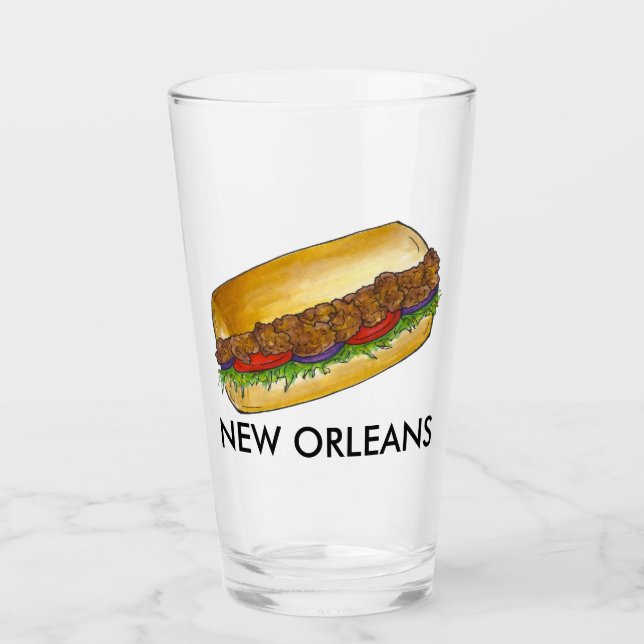 New Orleans NOLA Shrimp Po'Boy Sandwich Louisiana (Anverso)