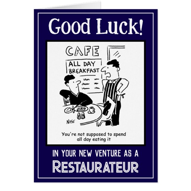 New Venture como Restaurateur. Tarjeta de buena su (Frente)