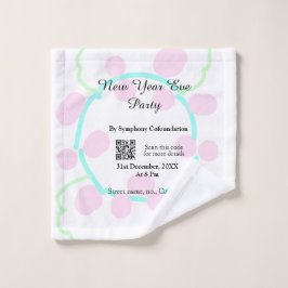 New year eve party scan QR RSVP name pink blue 