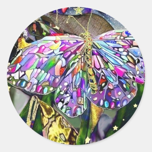 New Year Gold Leaf Butterly, pegatinas (Anverso)