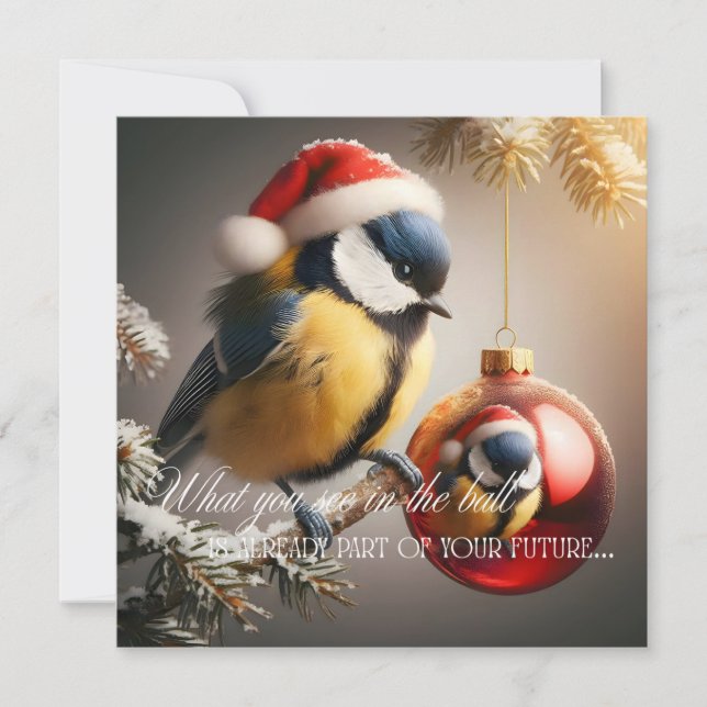 New Year's card with a bird (Anverso)