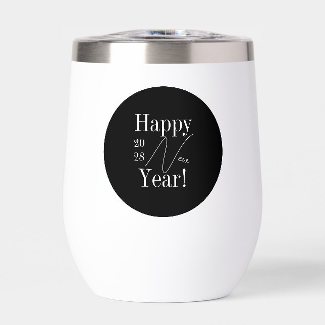 New Year's Eve Party Black and White Personalized (Frente)