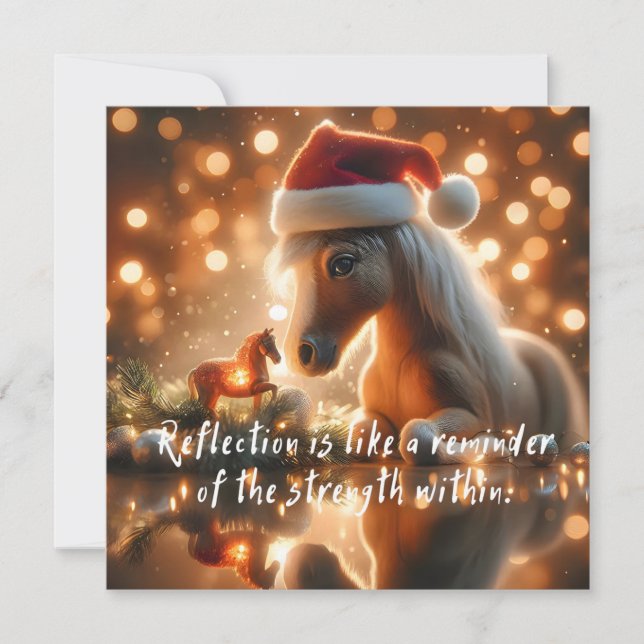 New Year's greeting card with a horse (Anverso)