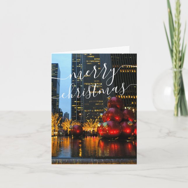 New York City Holiday ilumina la tarjeta navideña  (Anverso)