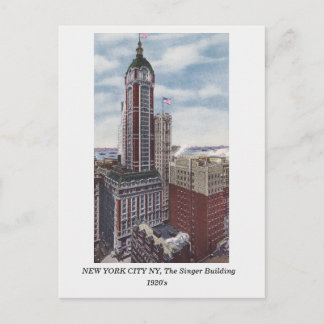 New York City NY, la antigua postal del edificio d